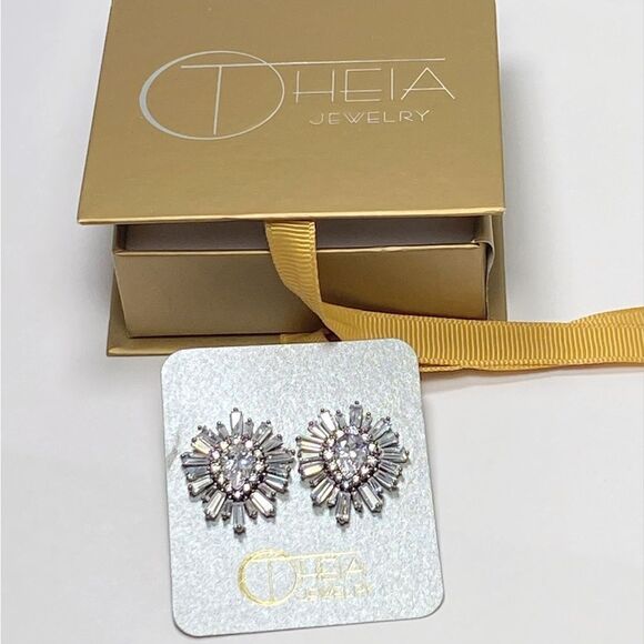 Theia Zirconia and Crystal embellished stud earrings - Picture 2 of 6